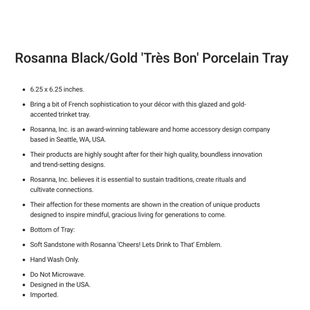 Rosanna Trey Bon Porcelain Tray